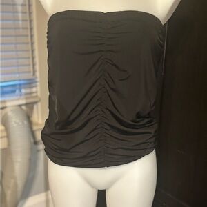 Blue Blush Black Strapless Top